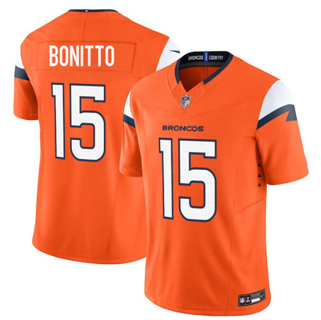 Youth Orange Denver Broncos #15 Nik Bonitto F.U.S.E. Vapor Limited Stitched Football Jersey